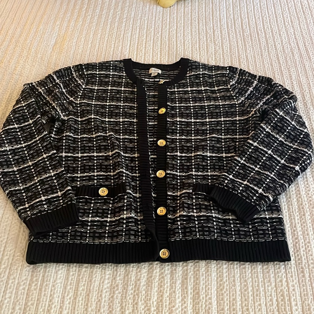 J. Crew Factory Black and White Cardigan